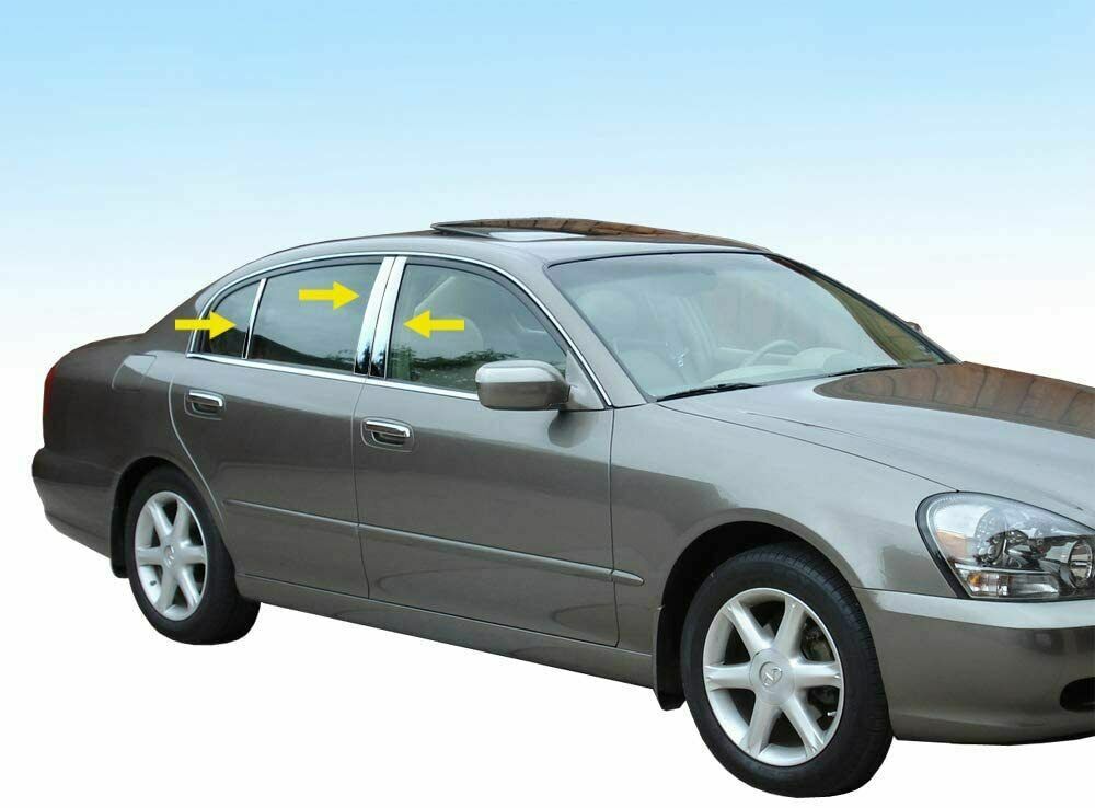 For 01-06 Infiniti Q45 6PC Stainless Steel Chrome Pillar Post Trim