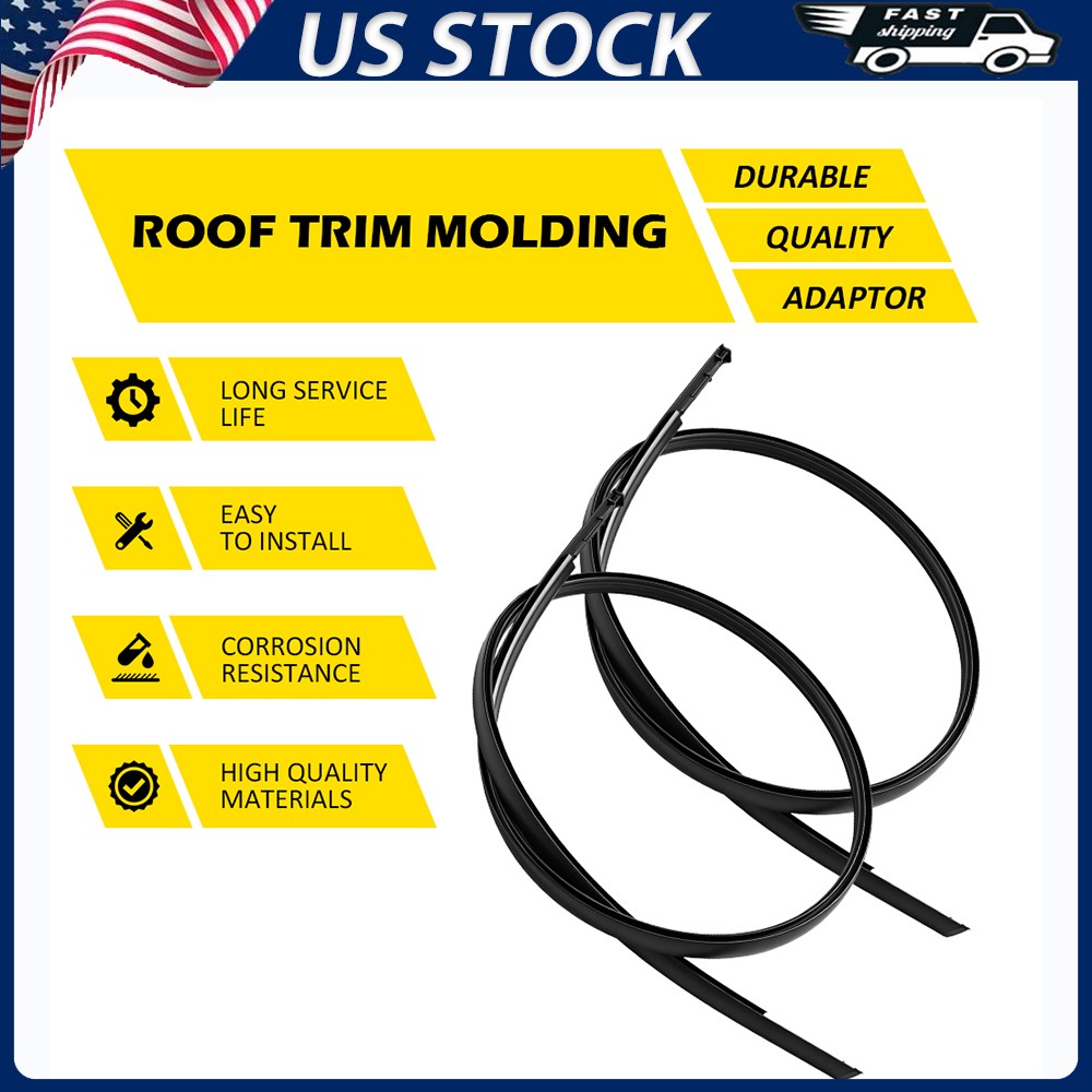 2x Roof Drip Molding Trim Left + Right Side For 2013-2018 Nissan Sentra Outer