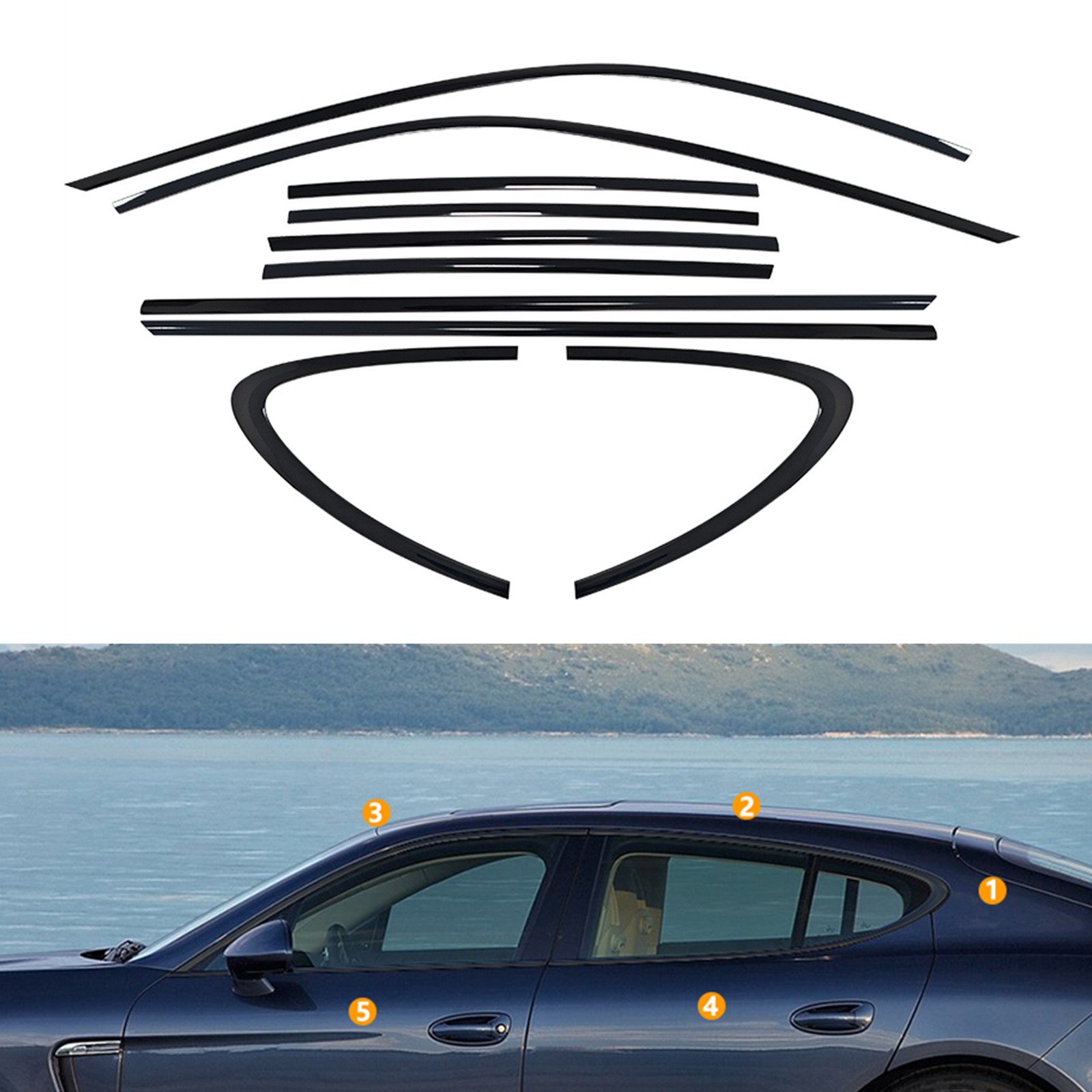 Window Moulding Strips Trims Weatherstrip For Porsche Panamera 2010-2016 New