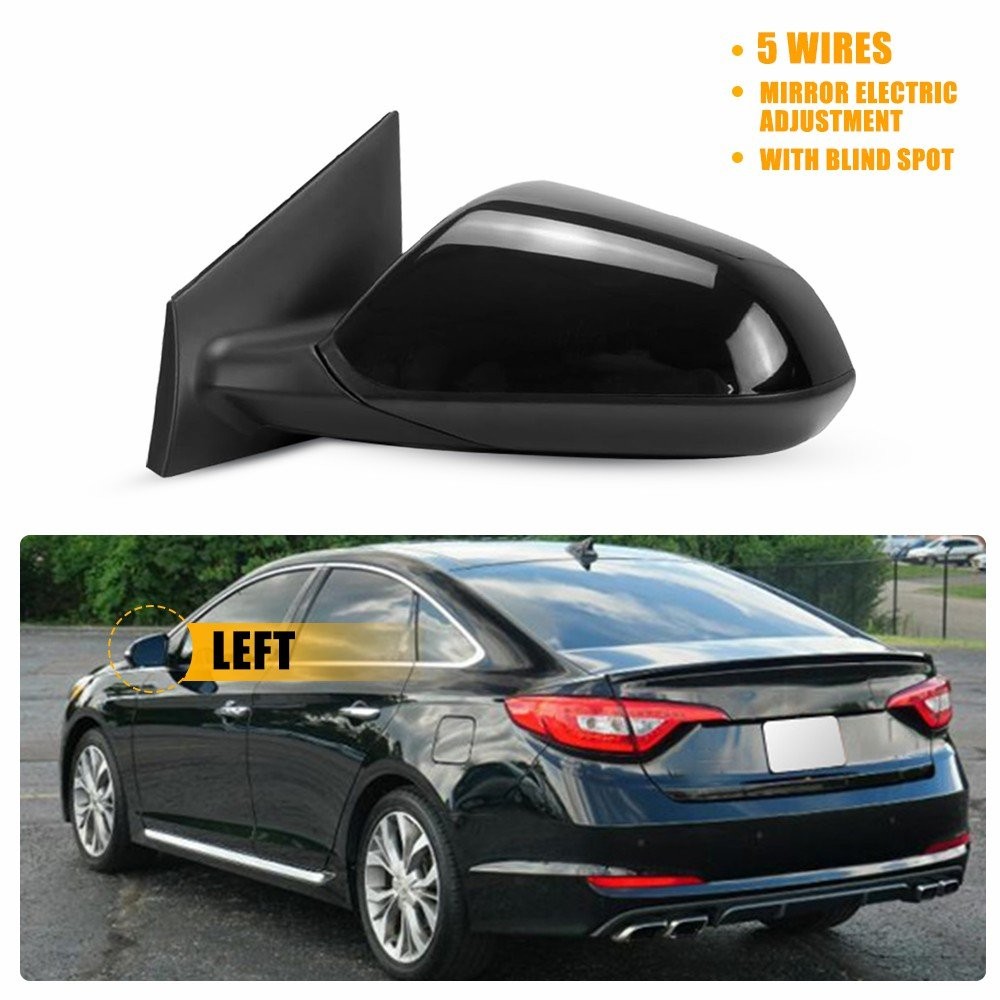 Driver Left Side Heated Power Door Mirror For 2015-2019 Hyundai Sonata 1-5SET