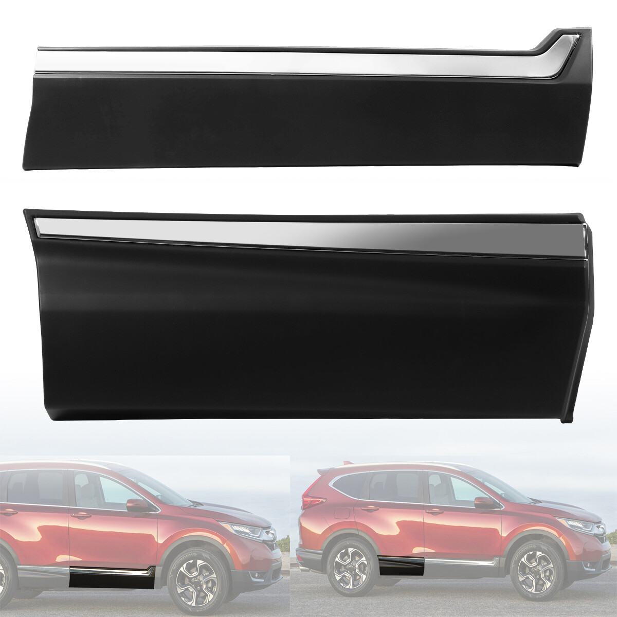Front Rear Right For Honda CR-V 2017-2022 Door Lower Molding Garnish Chrome Trim