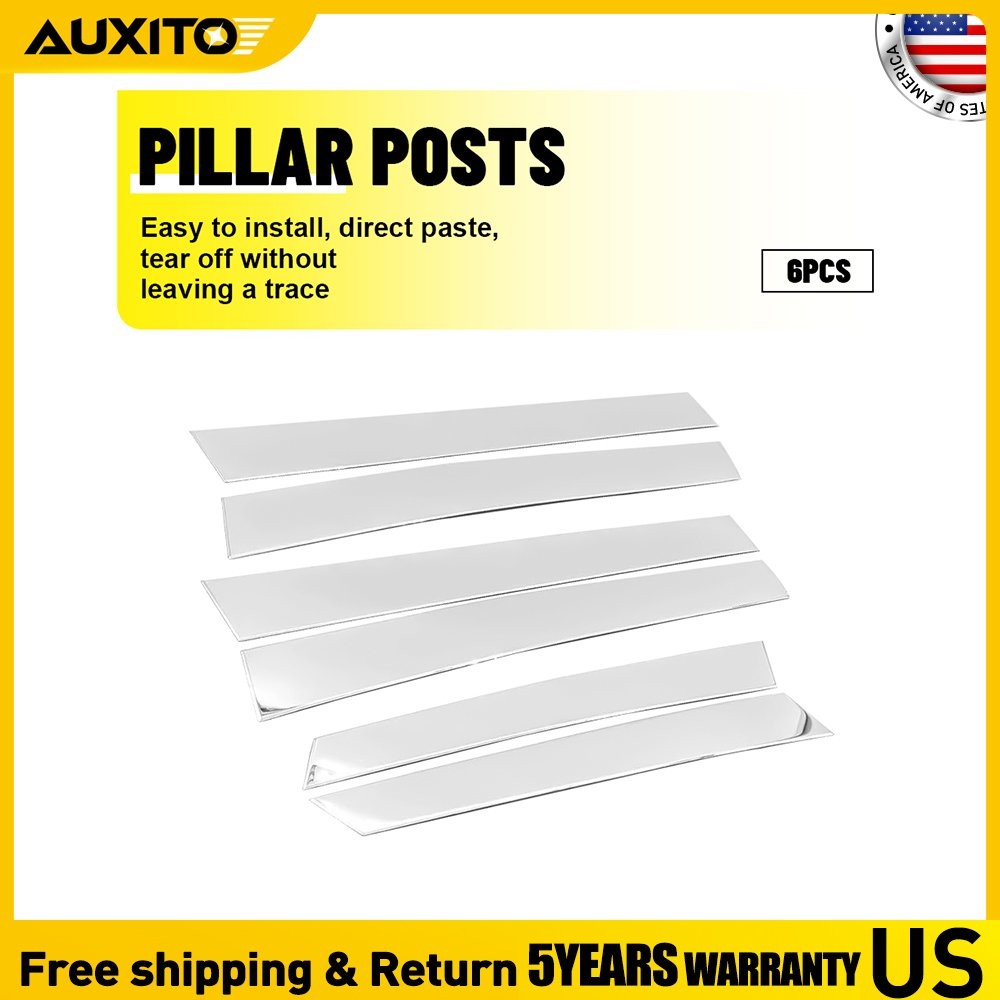 6Pcs Window Pillar Posts Door Trim Chrome Cover Set For Honda CRV 2007-2011