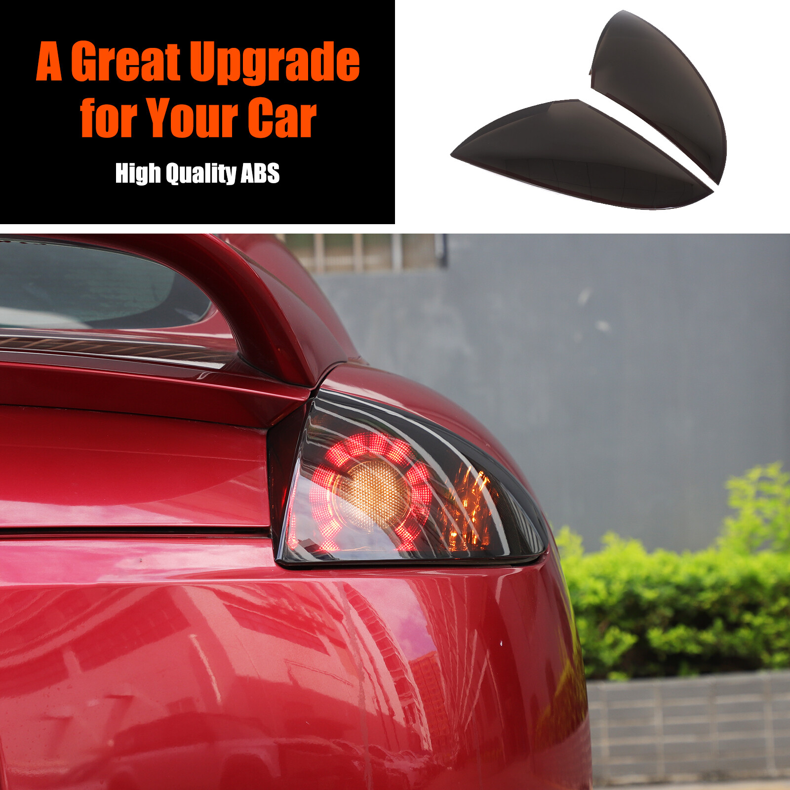 Smoked Black Rear Tail Light Guard Cover Trim Bezel For Mitsubishi Eclipse 06-11