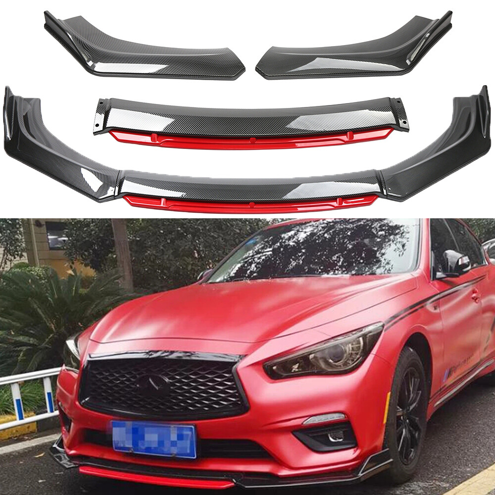 Carbon Style Front Bumper Lip Splitter Spoiler For infiniti Q50 Q60 Q70 G25 G37