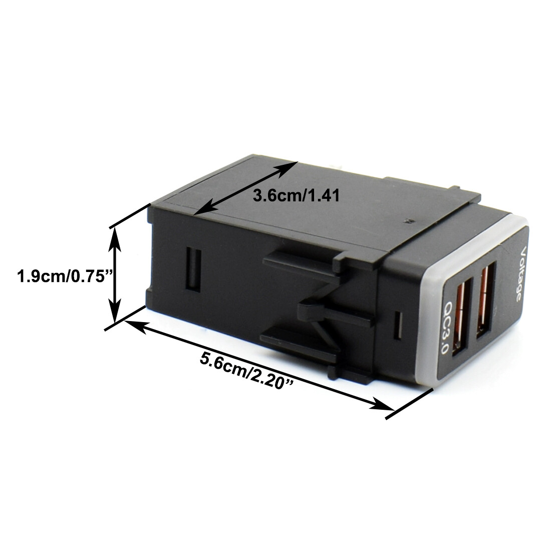 QC 3.0 QuickCharger Dual USB Phone Adapter Port LED Digital Voltmeter For Nissan