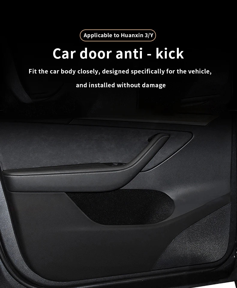 Side protection film for Tesla car door glove box kick pads