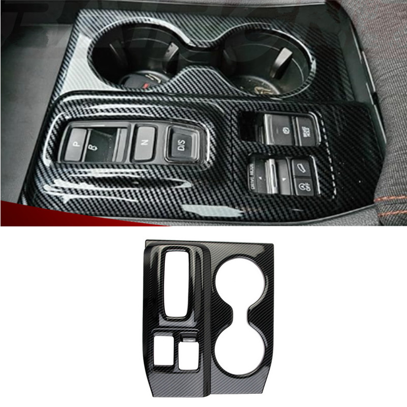 Carbon Fiber Inner Gear Shift Panel Trim 1pcs For Honda Pilot 2023-2026