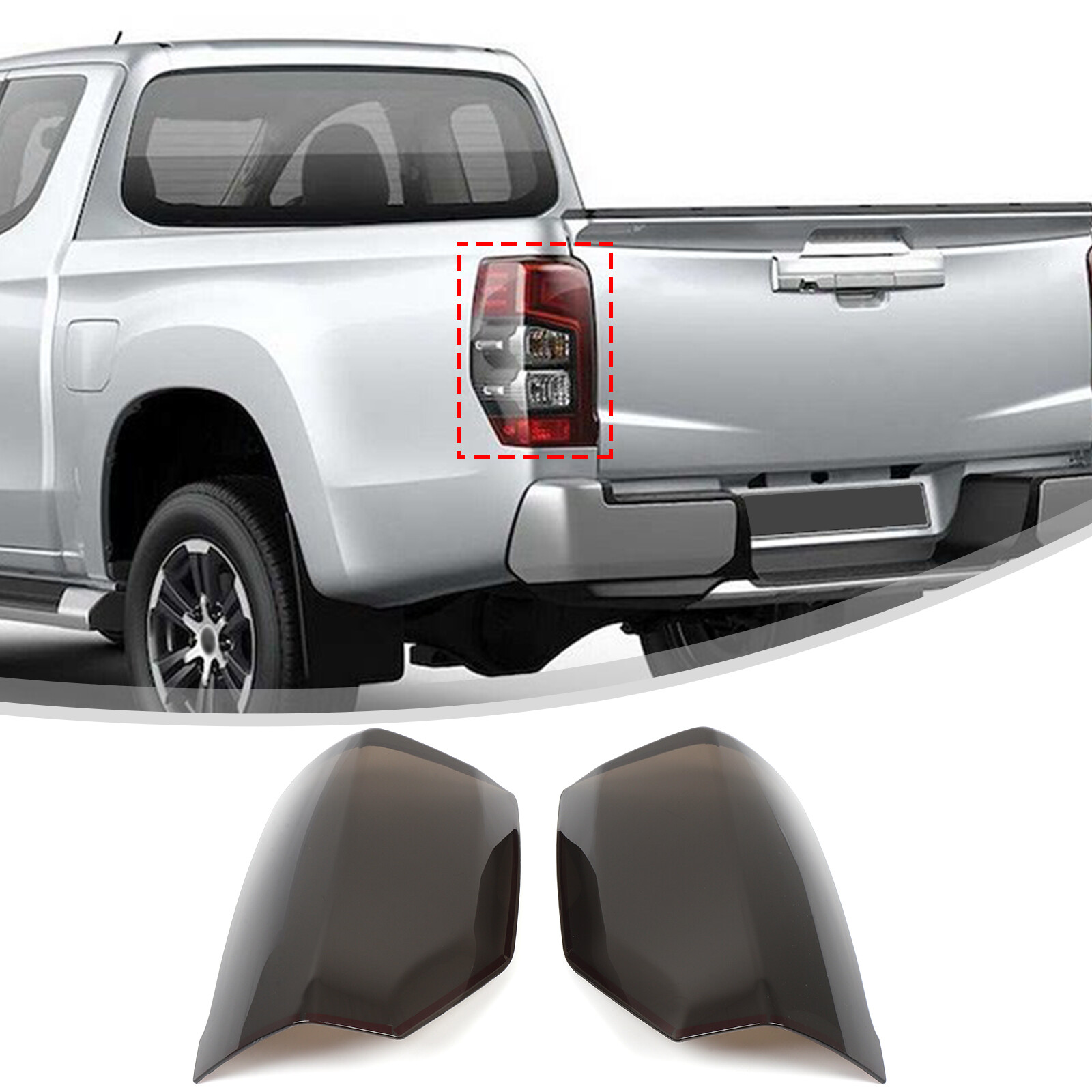 ABS Smoked Black Tail Lamp Light Cover Trim For Mitsubishi L200 2019+ US