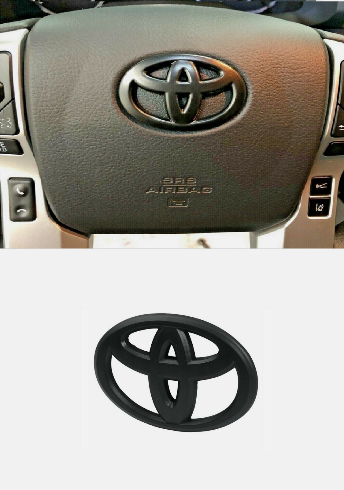 Tacoma Tundra Sequoia CHR Rav-4 Blackout Steering Wheel Emblem Overlay Protector