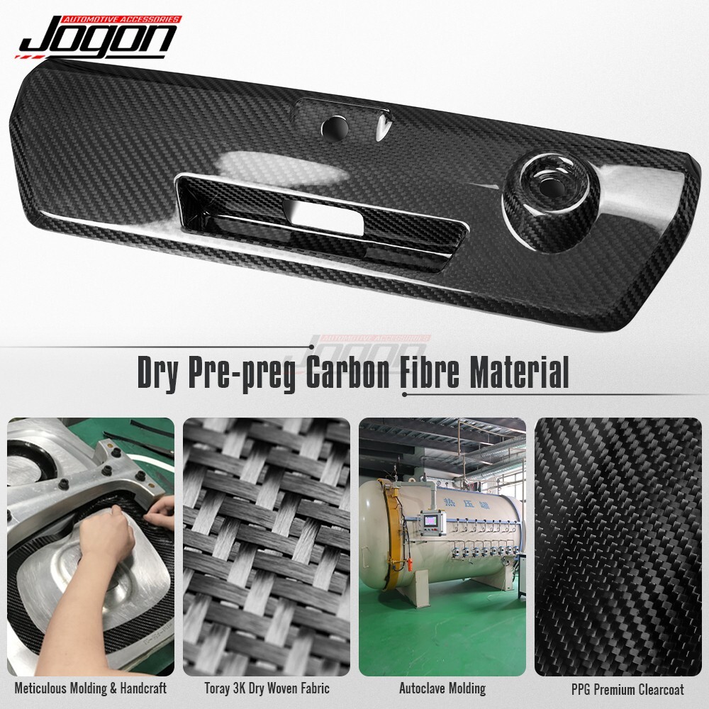 Dry Carbon Fiber For Ford F-150 2021-2024 F150 Raptor Tailgate Latch Handle Trim