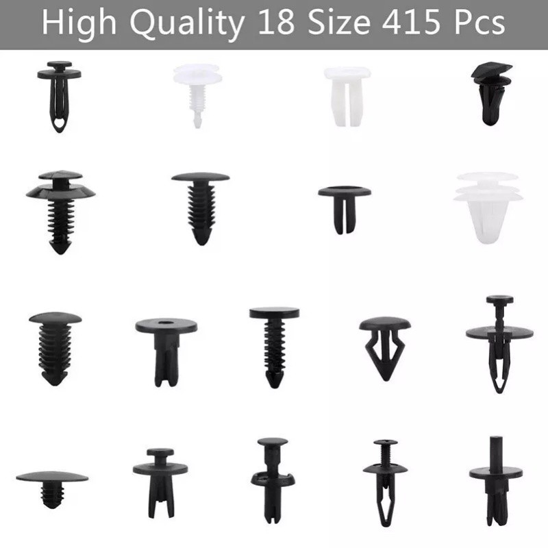 415Pcs Car Retainer Clips & Fastener Remover 18 Sizes Auto Push Pin Rivets Trim