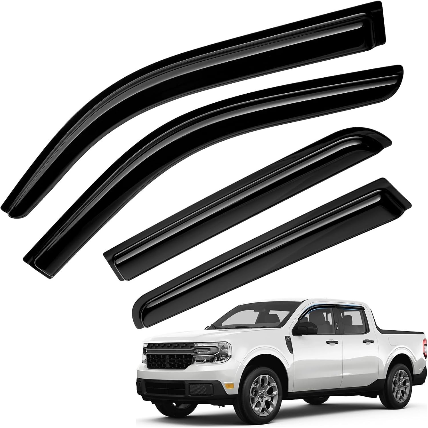 New Window Vent Visor Set For Ford Maverick 22-26 4 Piece Set Non in Channel