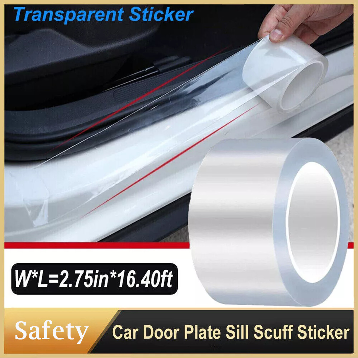 Accessories Transparent Auto‘Car Door Sill Scuff Cover Plate Sticker For Porsche