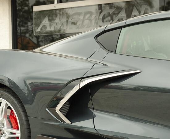 2020-2024 C8 CORVETTE Side Vent Trim 4-pc Kit Brushed Finish with Chrome Molding