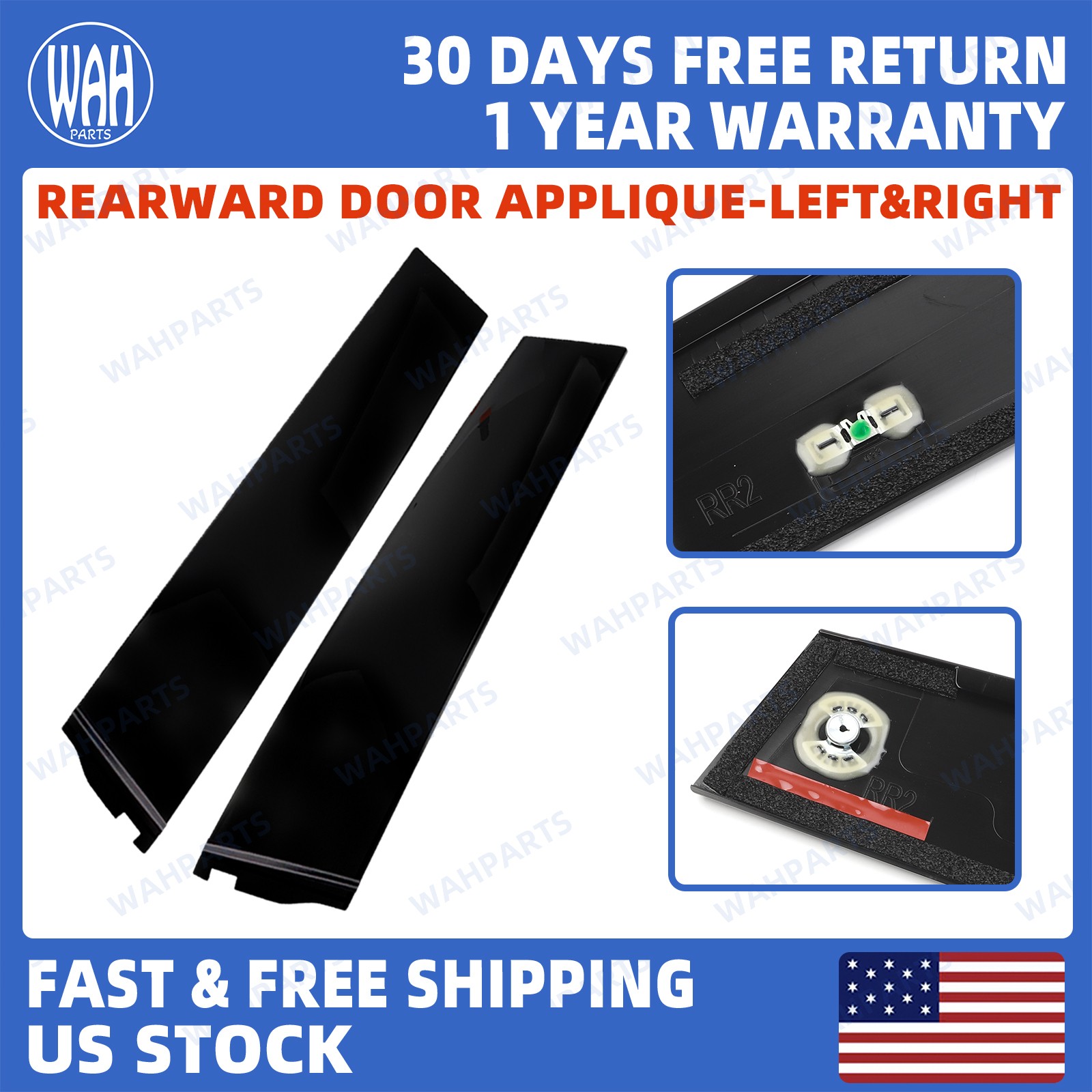 For 2015-2018 Chevy Tahoe GMC Yukon Rear Door Applique Trim Left Right Rearward