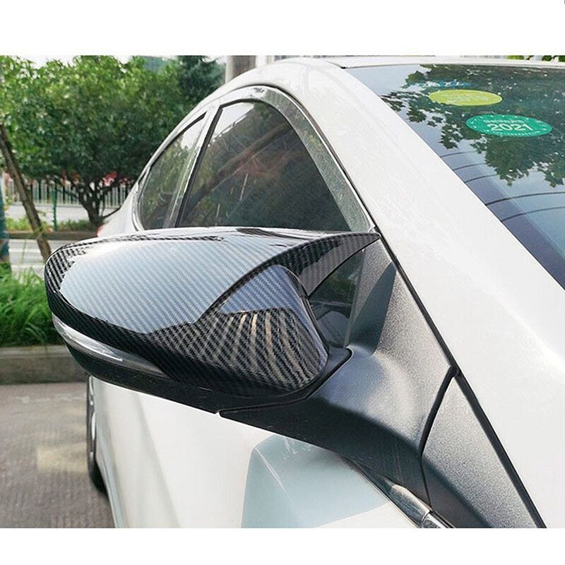 2PCS For Hyundai Veloster 2012~2017 Carbon Fiber OX Rear View Mirror Cover Trim