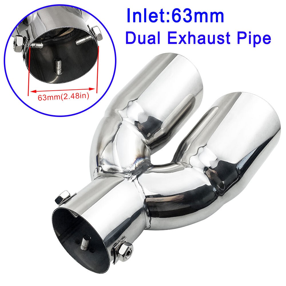 Universal 38mm-58mm Caliber Rear Tail Pipe Muffler Exhaust End Throat Tips Trim
