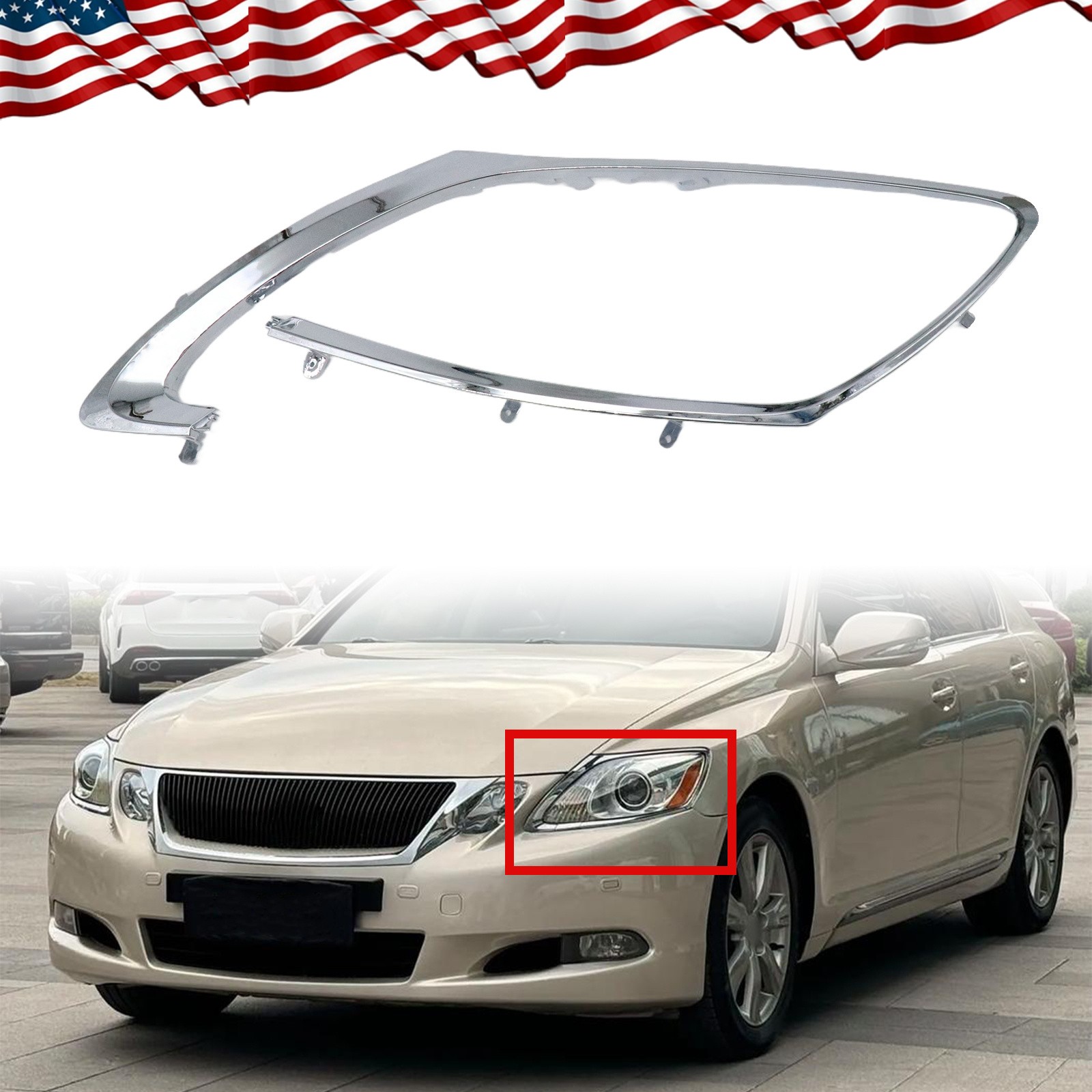 New Left Headlight Bezel Ring Trim For Lexus GS300 GS430 2005-2011 8111630B90