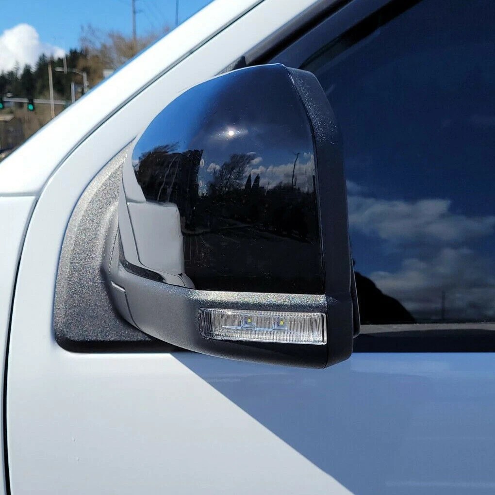 For 2015-2020 Ford F150 F-150 Top Gloss Black Side Mirror Cover Cap Replacement
