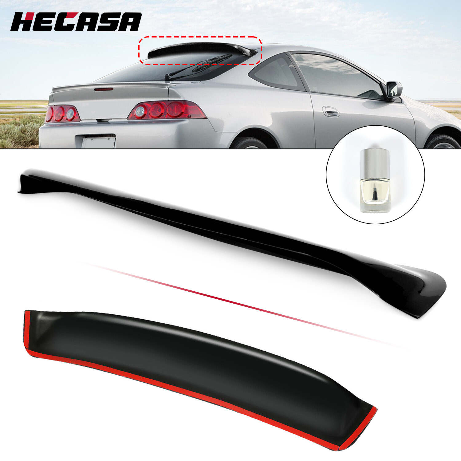 For 02-06 Acura RSX DC5 Type-S JDM Rear Window Roof Visor Sun Guard Spoiler Wing