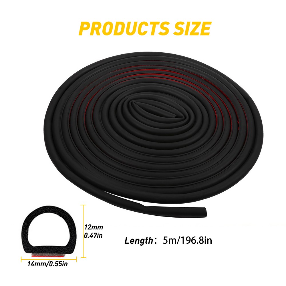 Durable D Shape Rubber Seal Strip Car Auto Window Lock Trunk Hood High Quality A