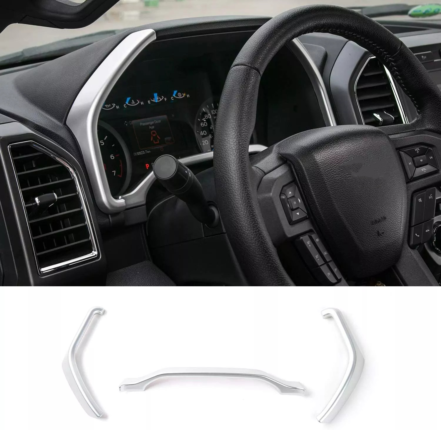 3x Interior Dashboard Bezel Cover Instrument Trim For Ford F150 2015-2019 ABS