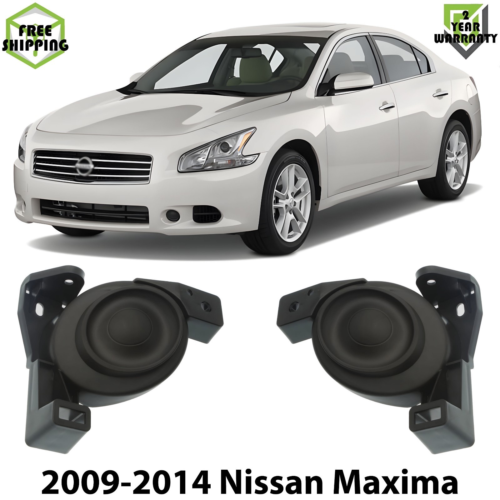 Front Fog Light Cover Textured Left & Right Side For 2009-2014 Nissan Maxima