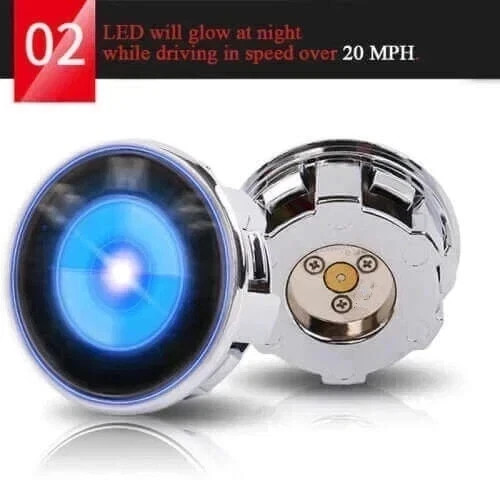4PCS 62mm Self-Powered Floating LED Wheel Hub Light Caps for Toyota Blue