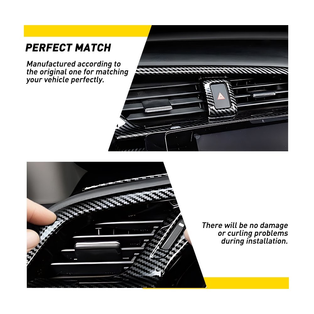 For Honda Civic 10th 2016 2017-2019 2020 Dashboard Air Vent Cover Kit Durable 1X
