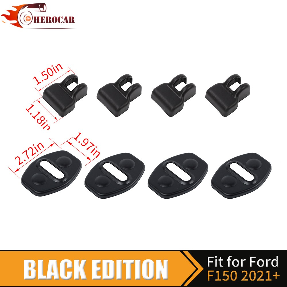 8pcs Door Stopper Lock Buckle Protector Trim Set for Ford F150 2021+ Accessories