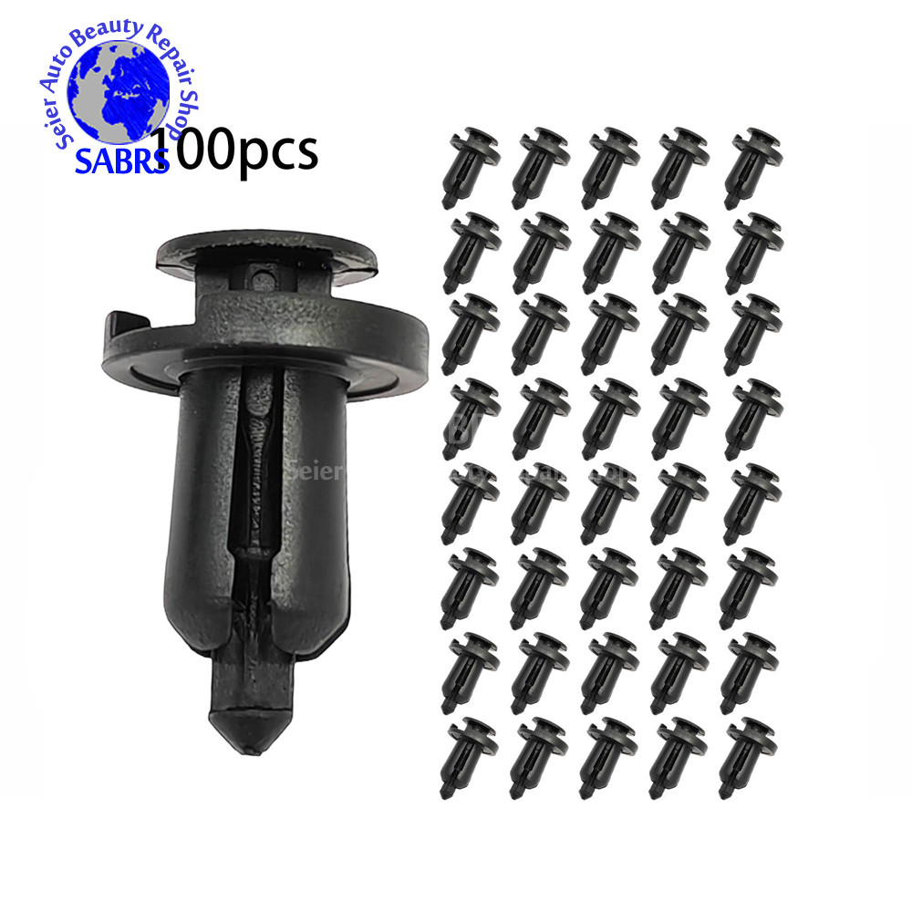100Pcs Nylon Bumper Push-Type Retainer Clips Fits For Nissan 01553-09241