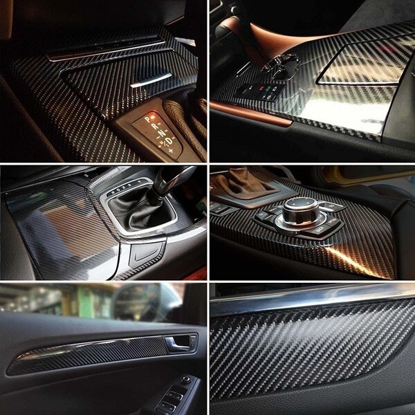 5D Superb Carbon Fiber Vinyl Wrap Roll Film Sticker Car Sheet Silver 30x152cm