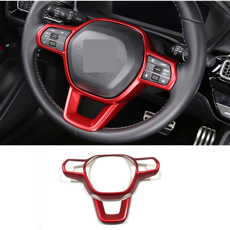 2X Inner Steering Wheel Frame Trim ABS Red Moulding For Honda Civic 2022-24