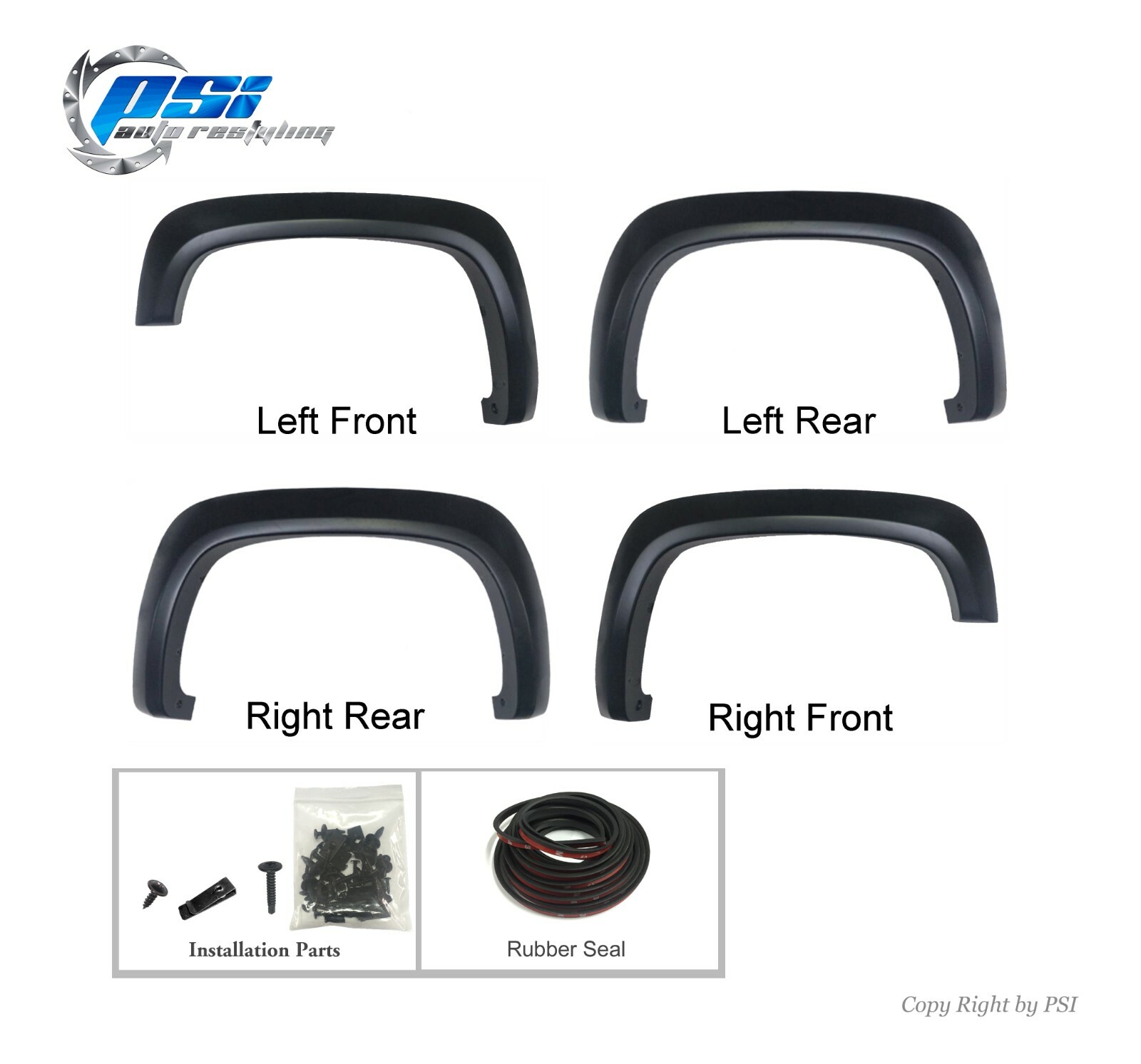Extension Style Fender Flares Fits Silverado 2500 HD 3500 HD 2020-2021 Paintable