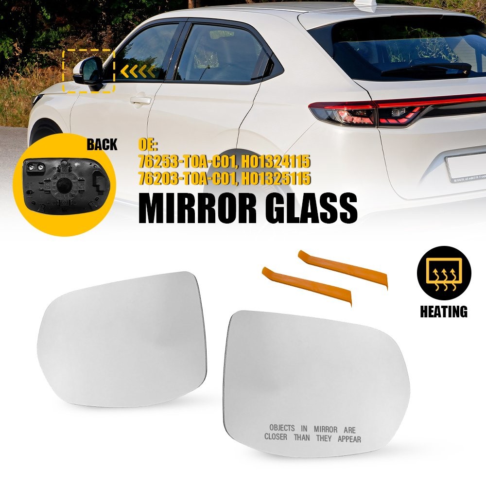 Left and Right Heated Mirror Glass For 2012-2016 Honda CR-V 2016-22 HR-V OE 2-6X