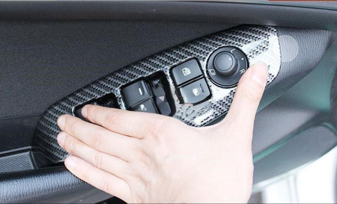 Carbon fiber Door Window Lift Cover Fits for Mazda 3 Axela 2017-2019 LHD
