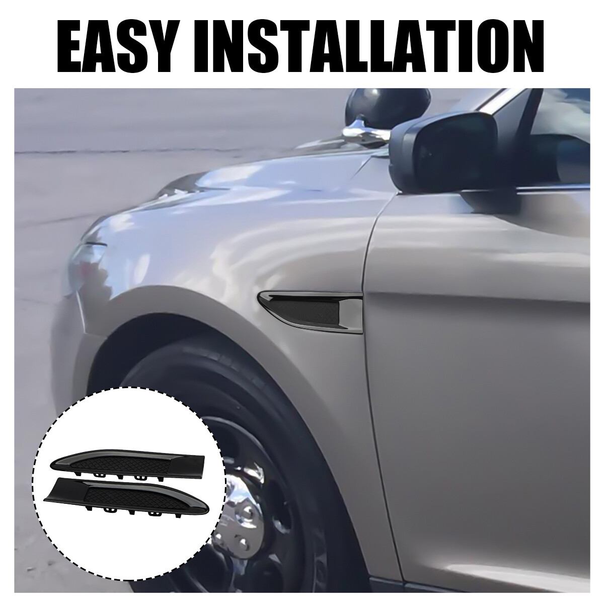 OEM For 13-19 Ford Taurus Police Fender Moulding Vent Black Interceptor SET BOTH