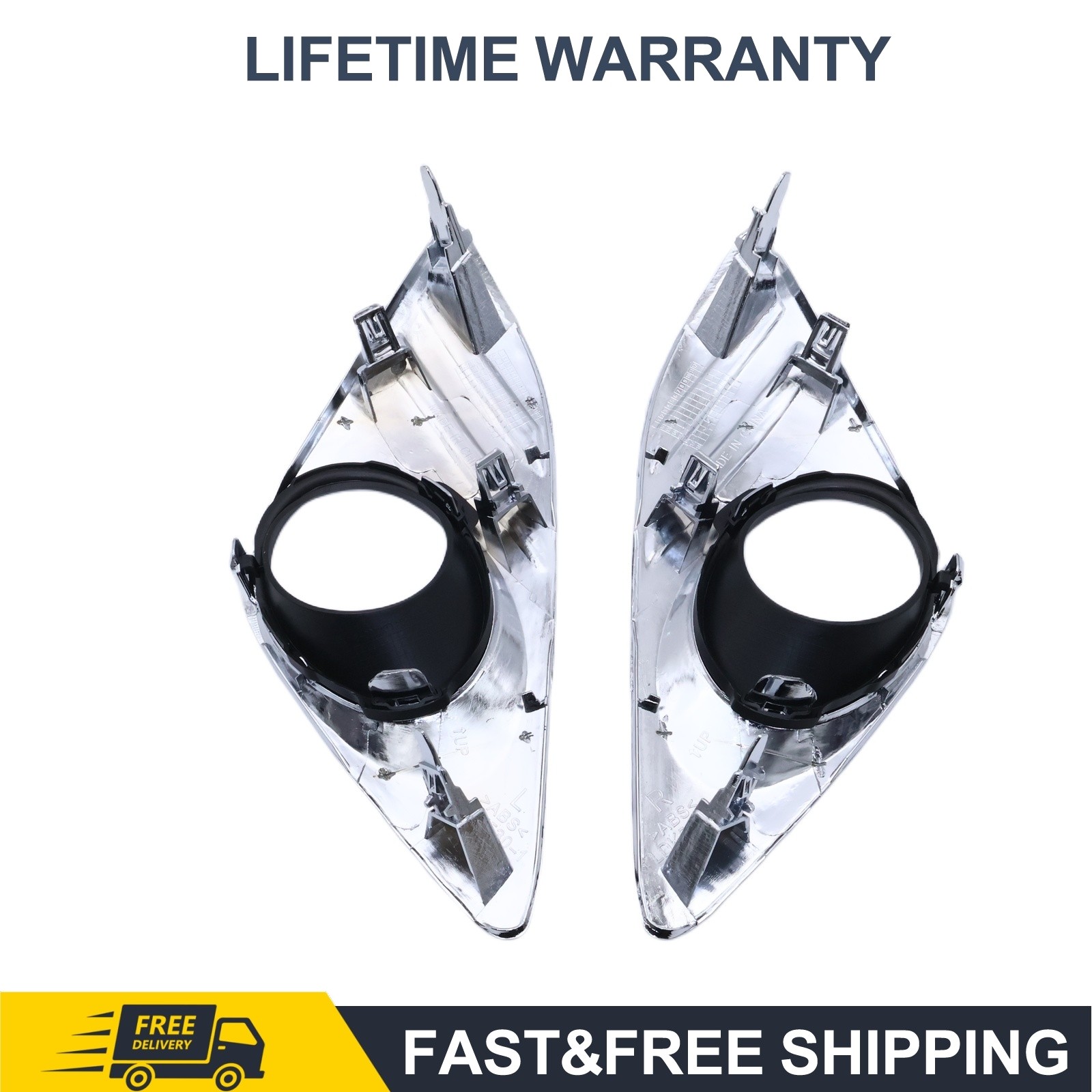 Fog Light Trim Panel Set For Toyota Camry 2012-2014 Left Right Chrome