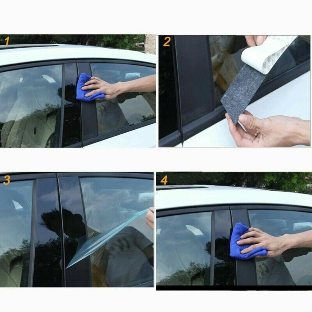 Exterior Trim Windo W Trim 8PCS Direct Replacement Glossy Black Prevent Fading