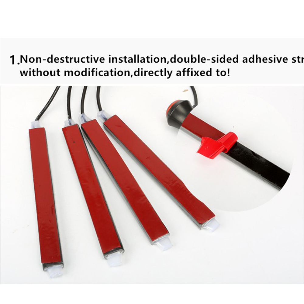 4x Red 9 LED Charge Car Interior Accessories Foot Car Decorative Light Lamps