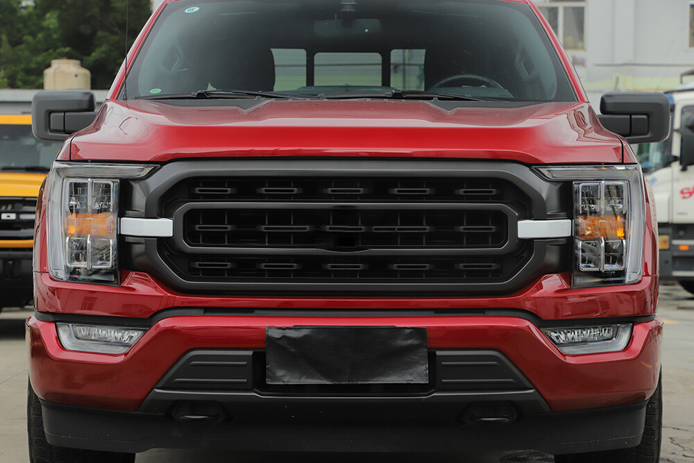 For 2021 2022+ Ford F150 F-150 White Front Bumper Headlight & Grille Cover Trim