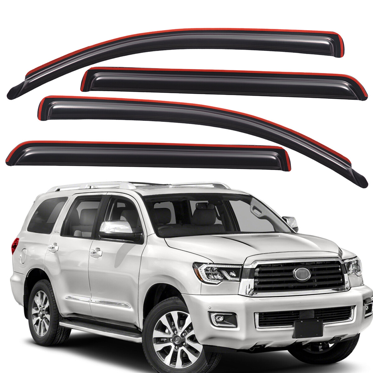 For 2008-2022 Toyota Sequoia In-Channel Rain Guard Window Vent Visor Deflector