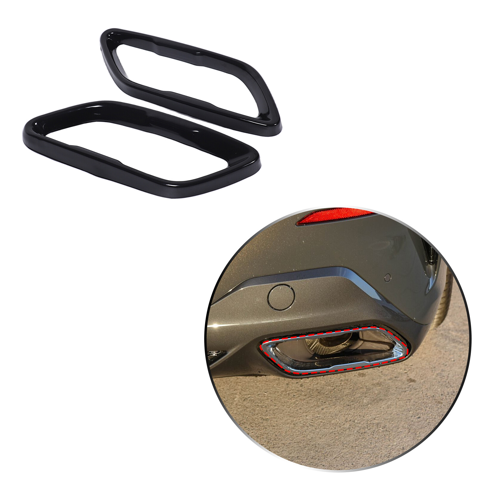 Gloss Black Stainless Rear Bumper End Cover Fits BMW 840i M850i Coupe 2021-2024