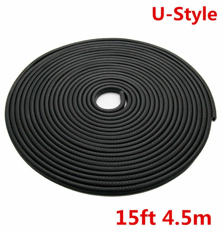15ft 4.5m Rubber Seal Strip Door Edge Pinchweld Trim Steel Insert Waterproof
