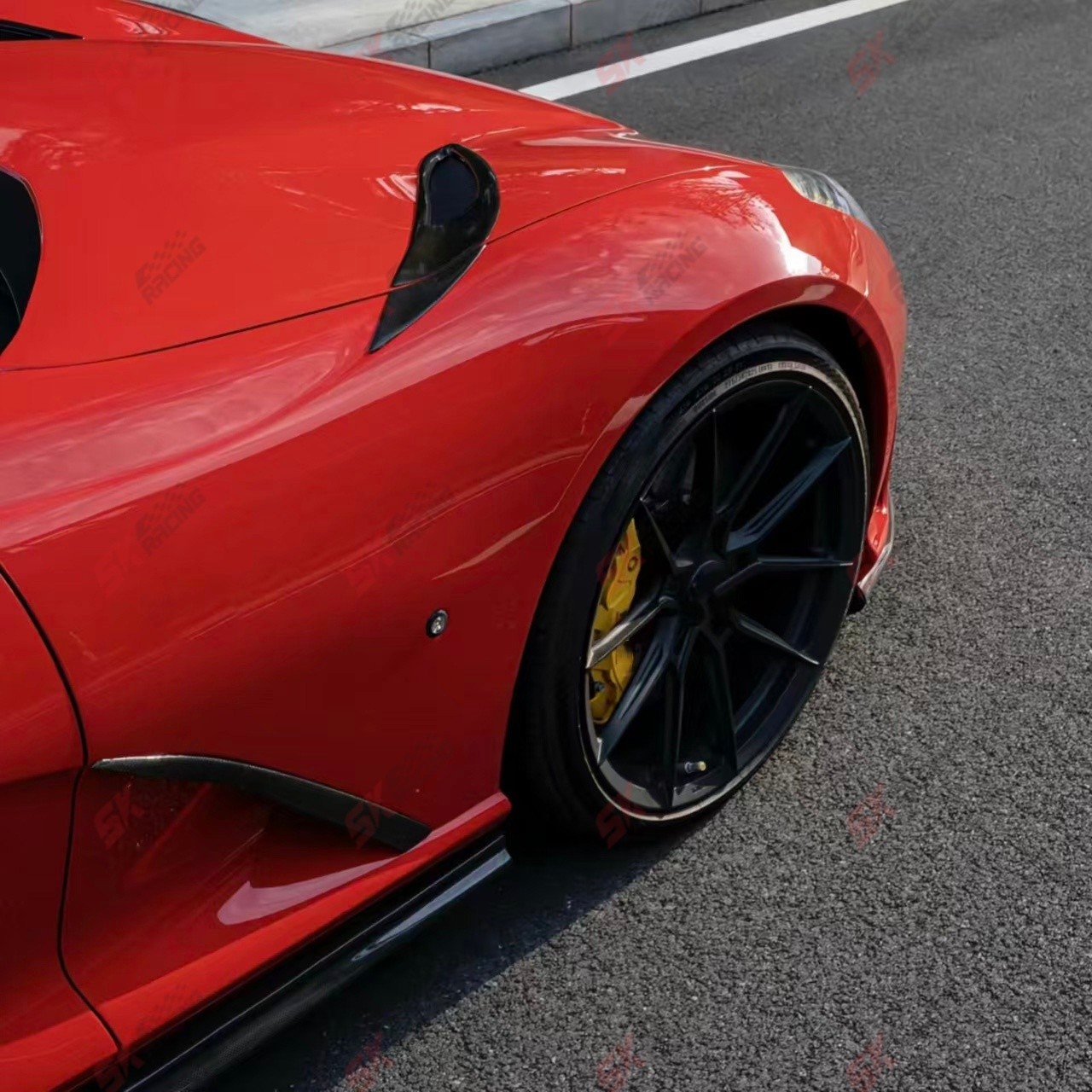 Dry Carbon Fiber Front Rear Lip Spoiler Wing Kits Fits Ferrari 812 Superfast GTS