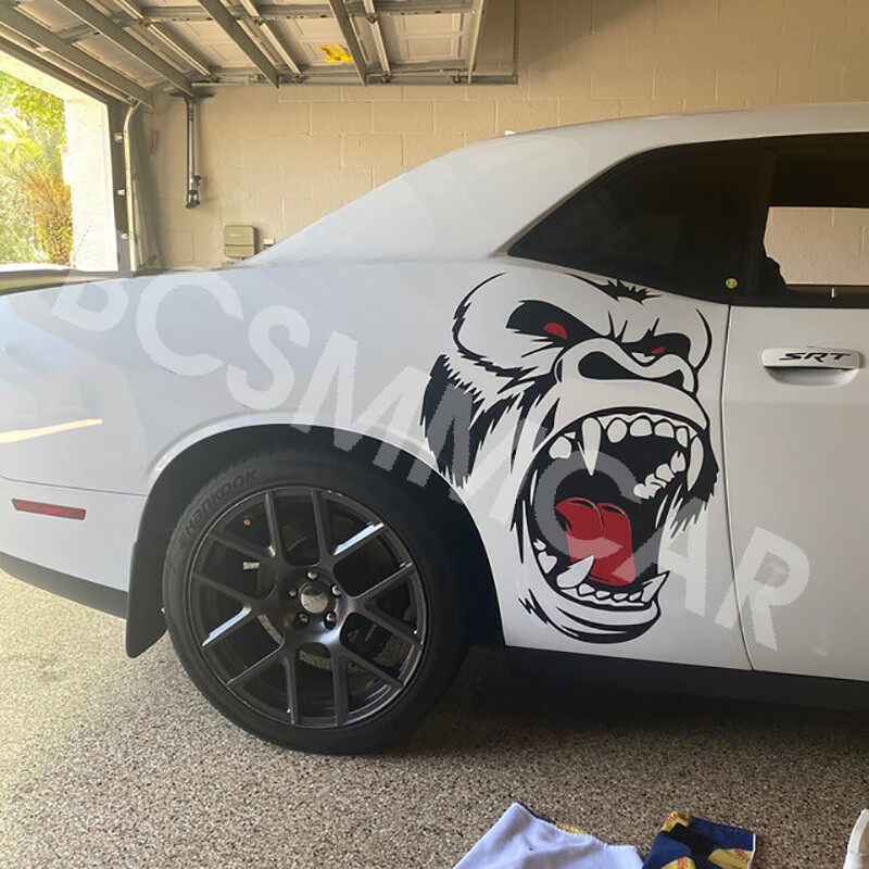 Stickers Horror Ape Totem Graphics For Car Body Hood Side Fender Vinyl Decal