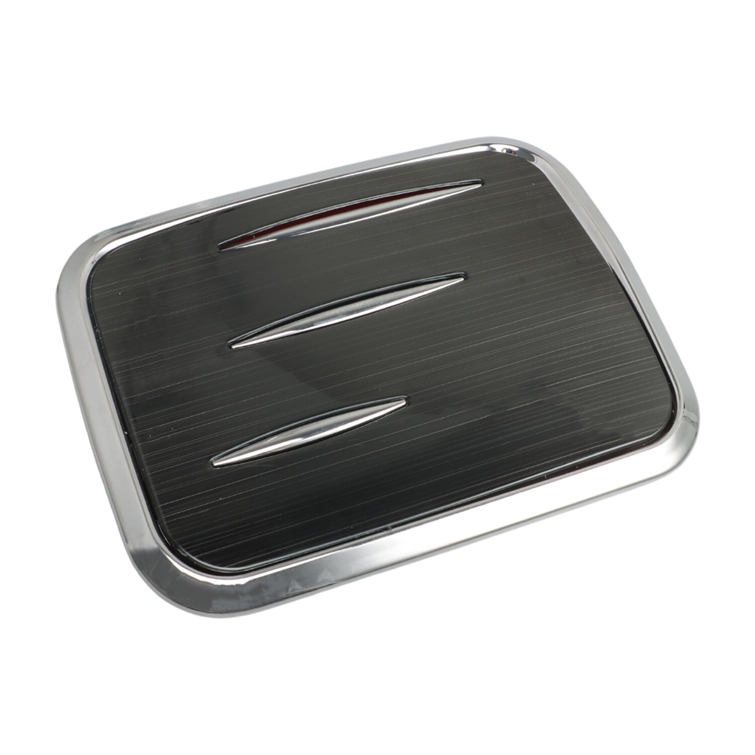 Black & Chrome Surround Rear Fuel Oil Tank Cap Overlay Trim Kit for Toyota RAV4