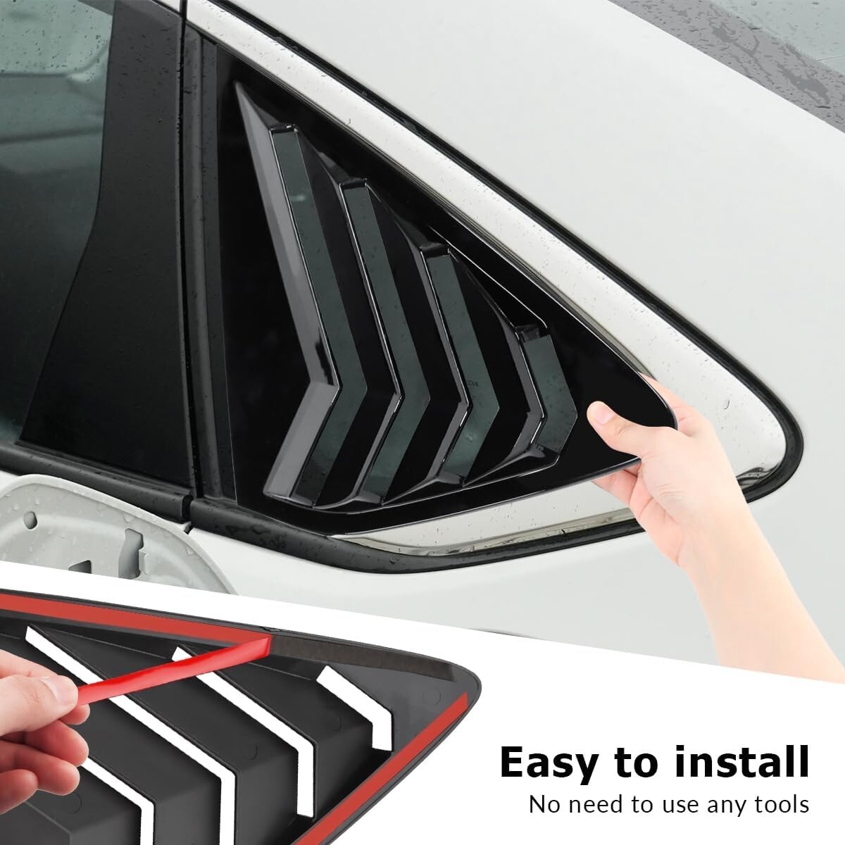 DLOVEG Car Rear Side Window Louvers for Honda Accord 2023 2024 Accessories Cover