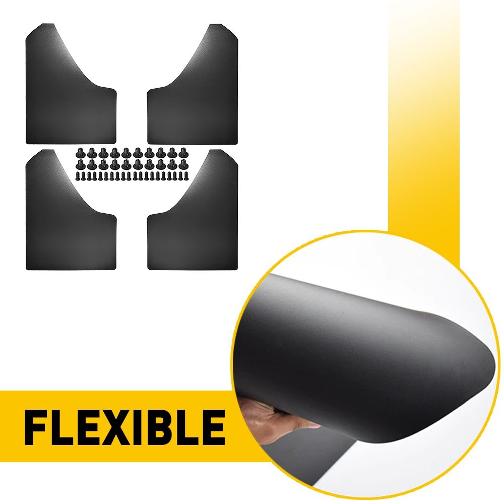 4x Universal Mud Flaps Splash Guards W/ Clip Fit for Silverado 1500 2500 3500 HD