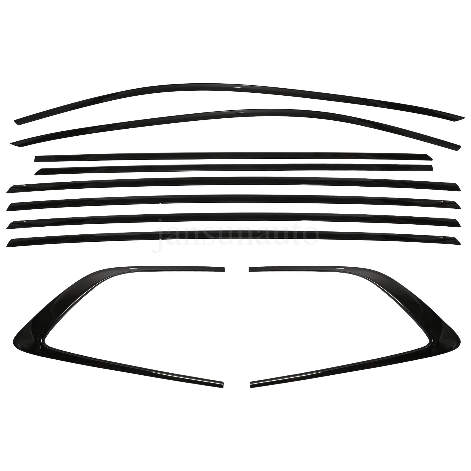 Fits For Honda CR-V CRV 2023-2025 10PCS Black Car Window Trim Strip Cover
